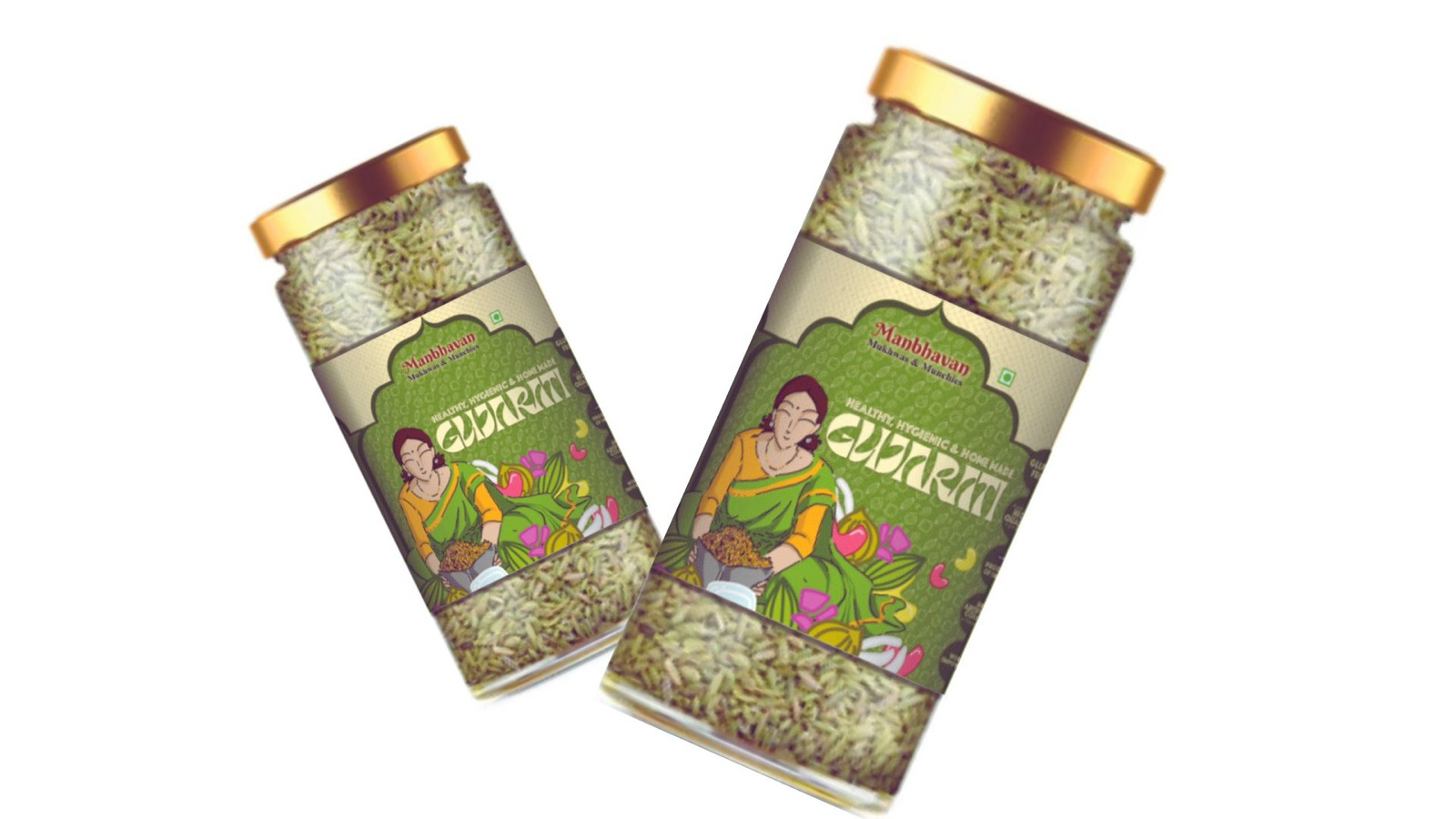 Two Gujarati-variant jars on white